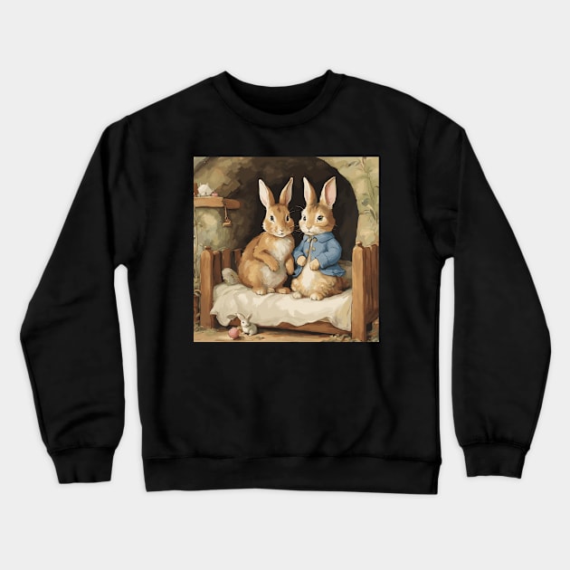 Whimsical Bunnies Crewneck Sweatshirt by Souls.Print